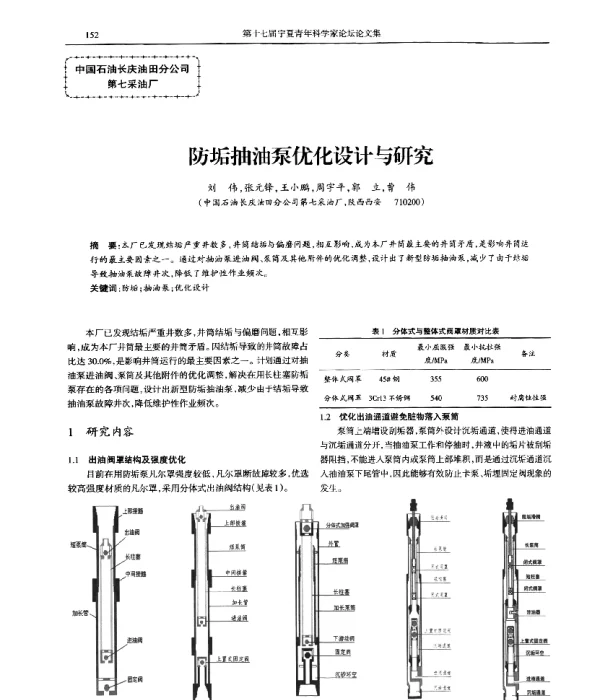 防垢抽油泵优化设计与研究
