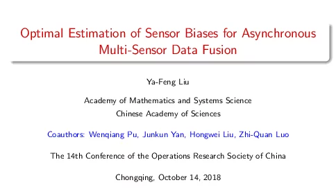 OptimalEstimationofSensorBiasesforAsynchronousMulti-SensorDataFusion