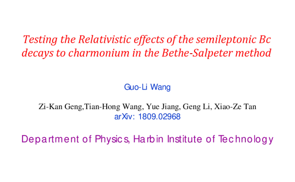 TestingtheRelativisticeffectsofthesemileptonicBcdecaystocharmoniumintheBethe-Salpetermethod