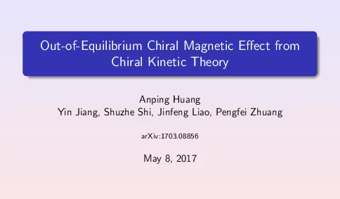 Out-of-EquilibriumChiralMagneticEffectfromChiralKineticTheory