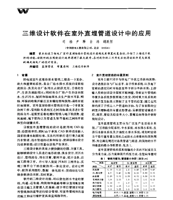 三维设计软件在室外直埋管道设计中的应用