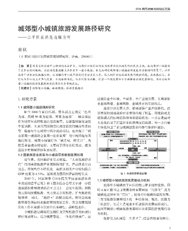 城郊型小城镇旅游发展路径研究--以平阴县洪范池镇为例