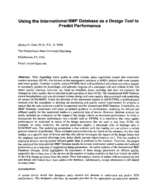 UsingtheInternationalBMPDatabaseasaDesignTooltoPredictPerformance