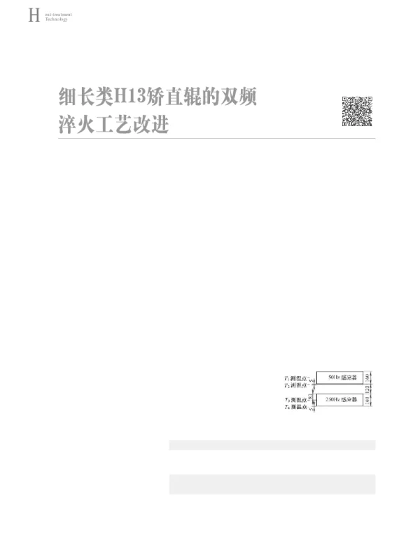 细长类H13矫直辊的双频淬火工艺改进