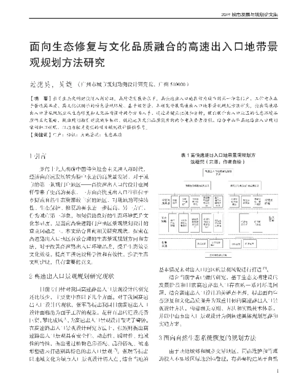 面向生态修复与文化品质融合的高速出入口地带景观规划方法研究