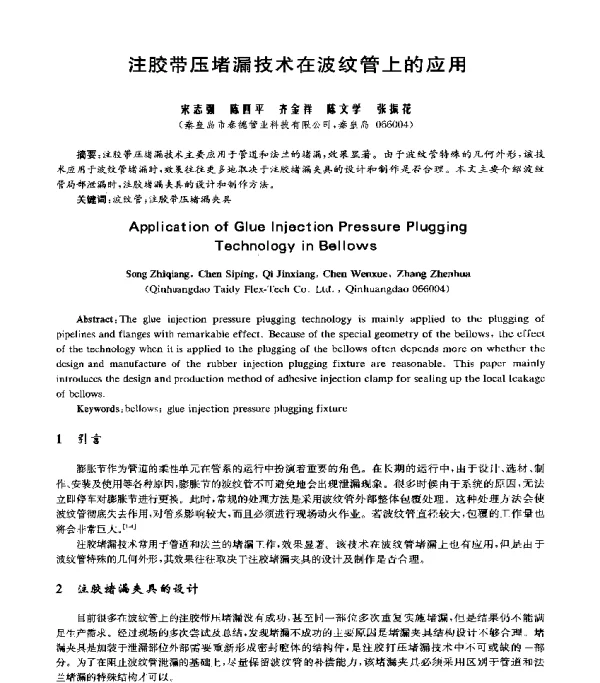 注胶带压堵漏技术在波纹管上的应用