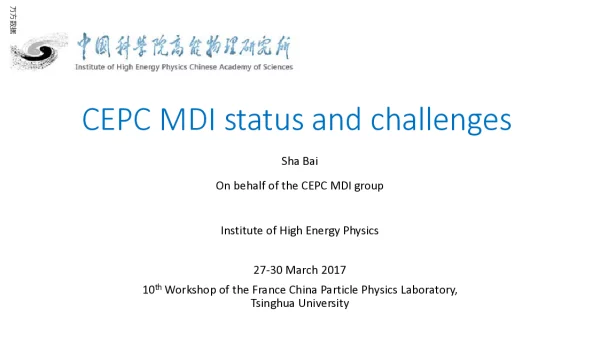 CEPCMDIstatusandchallenges