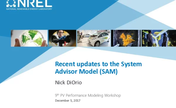 RecentupdatestotheSystemAdvisorModel(SAM)