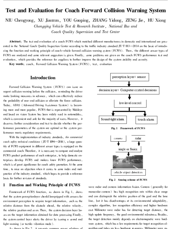 TestandEvaluationforCoachForwardCollisionWarningSystem