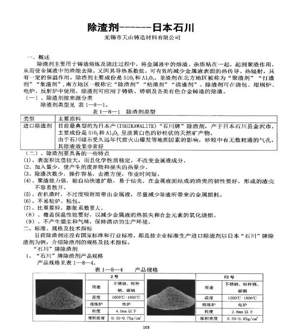 除渣剂--日本石川