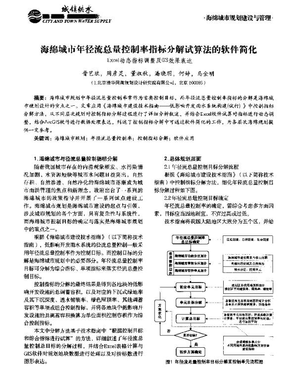 海绵城市年径流总量控制率指标分解试算法的软件简化Excel动态指标调整及GIS效果表达