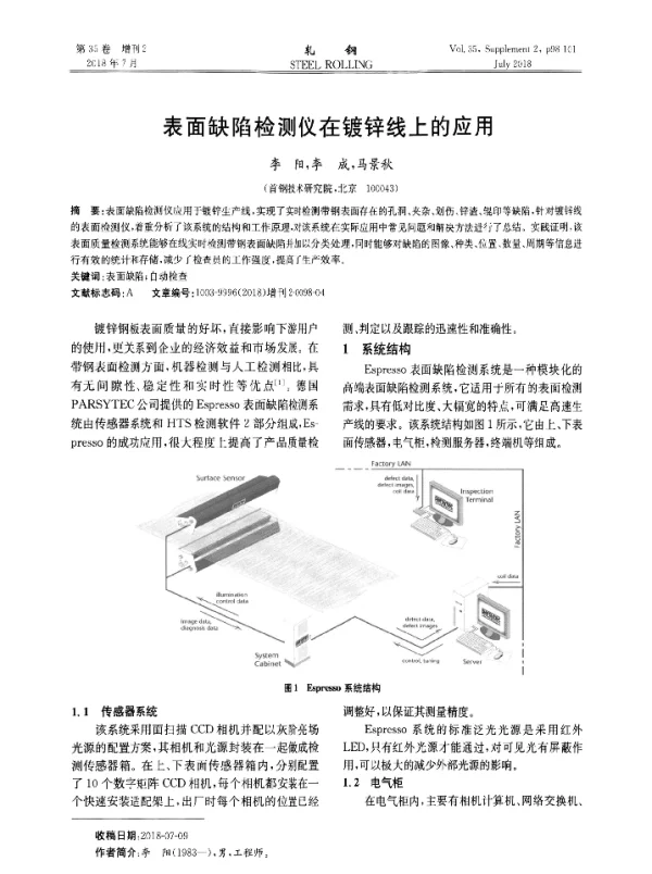 表面缺陷检测仪在镀锌线上的应用
