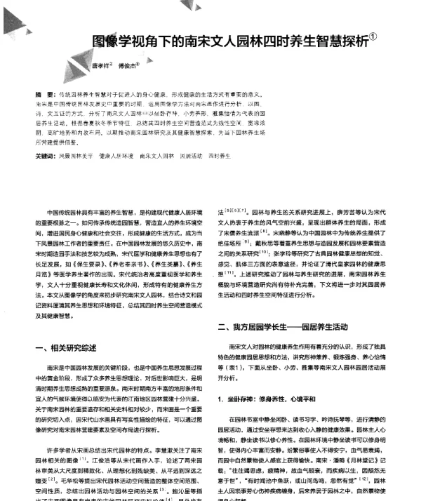 图像学视角下的南宋文人园林四时养生智慧探析
