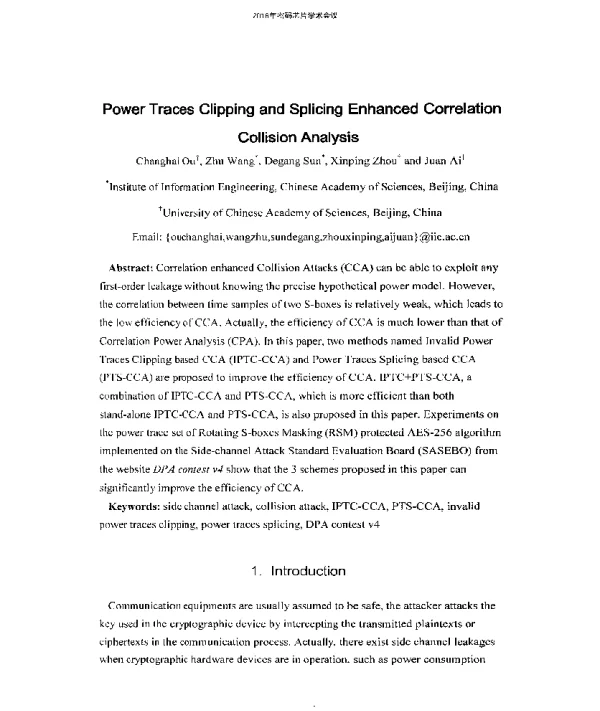 PowerTracesClippingandSplicingEnhancedCorrelationCollisionAnalysis