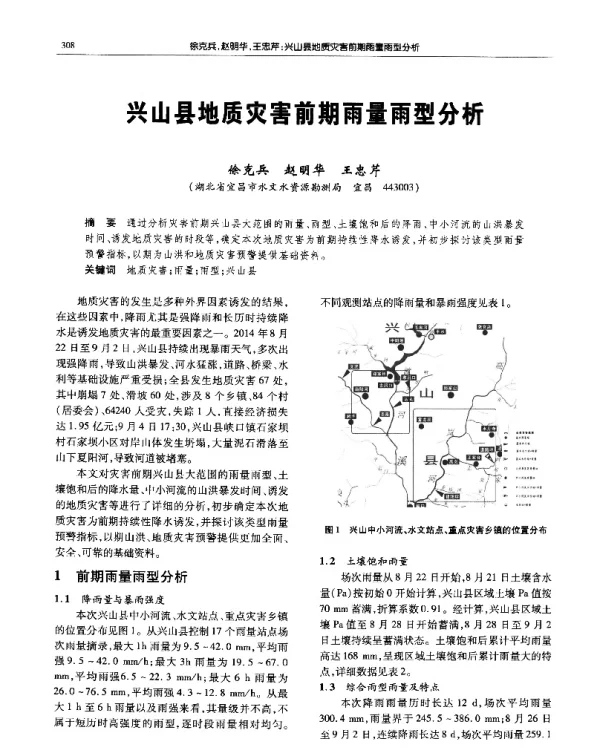 兴山县地质灾害前期雨量雨型分析