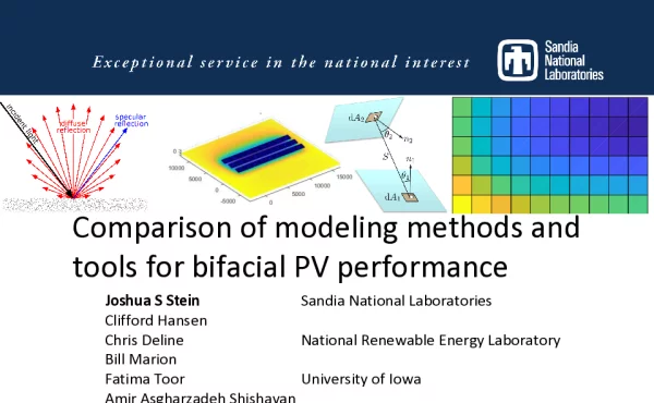 ComparisonofmodelingmethodsandtoolsforbifacialPVperformance