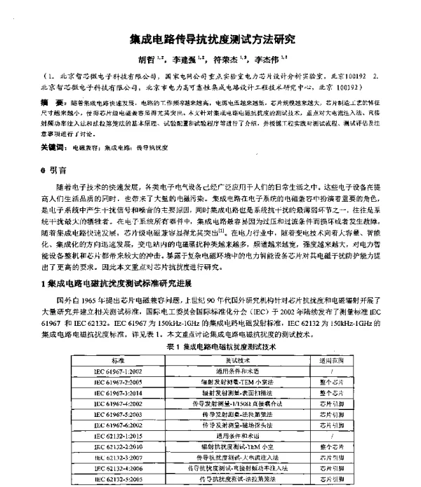 集成电路传导抗扰度测试方法研究