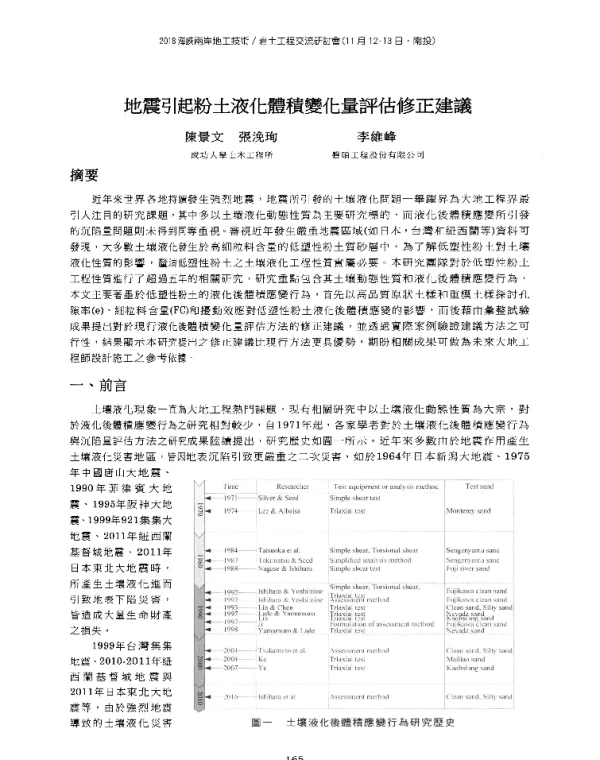 地震引起粉土液化體積變化量評估修正建議