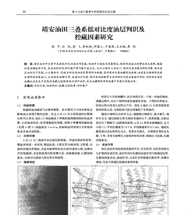 靖安油田三叠系低对比度油层判识及控藏因素研究