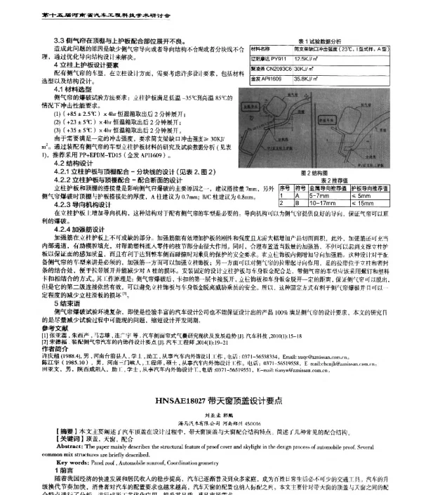 带天窗顶盖设计要点