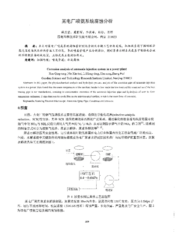 某电厂喷氨系统腐蚀分析