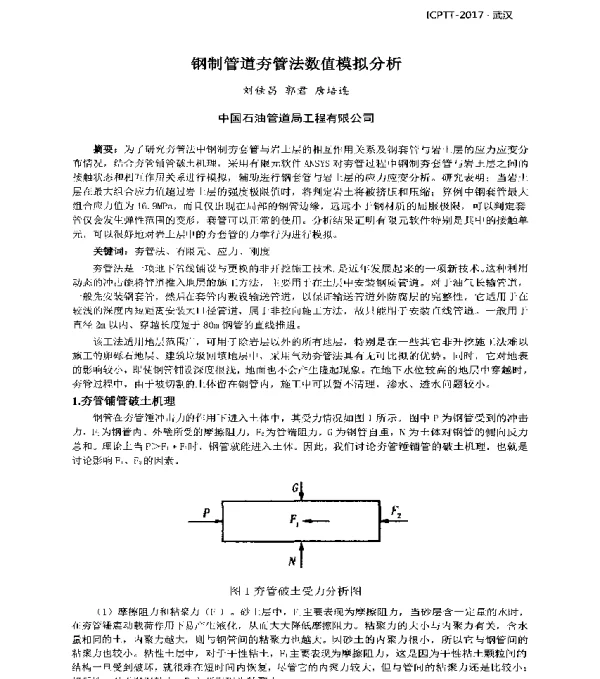 钢制管道夯管法数值模拟分析