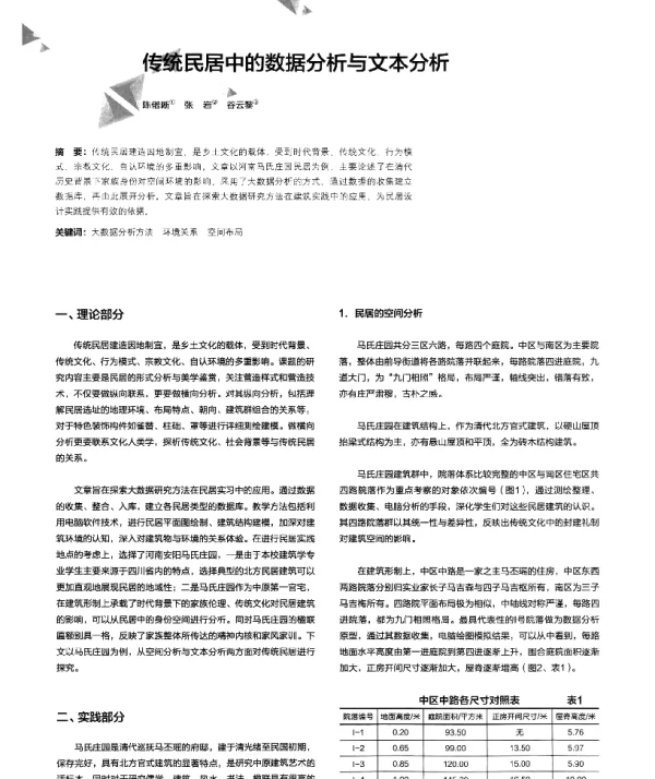 传统民居中的数据分析与文本分析
