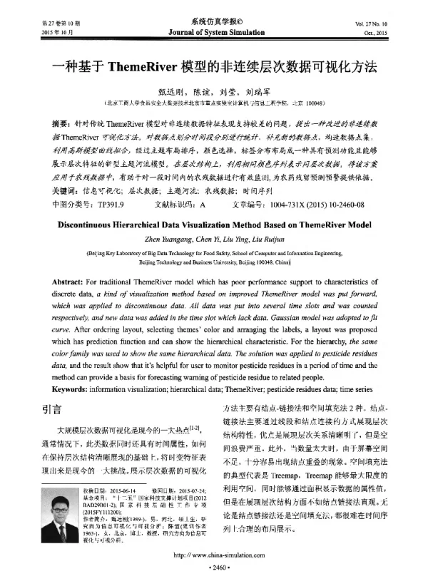 一种基于ThemeRiver模型的非连续层次数据可视化方法