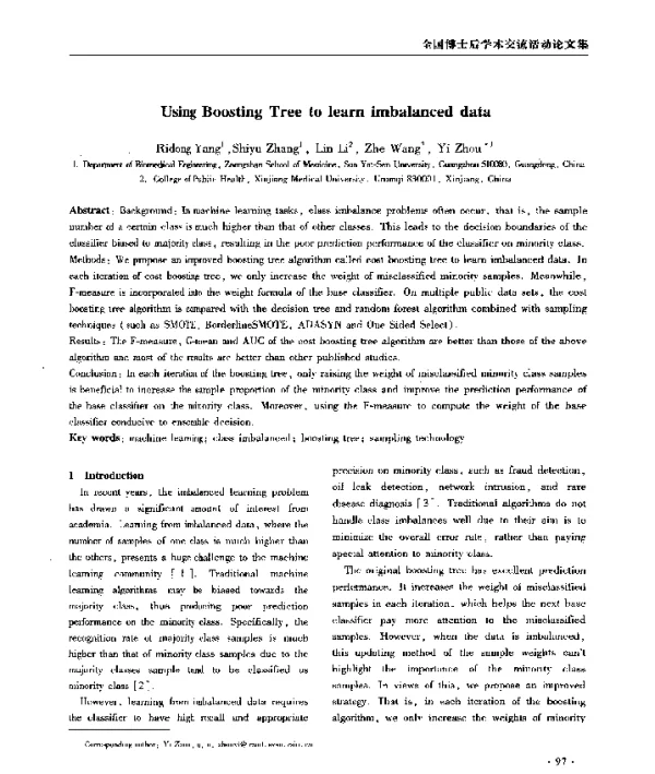 UsingBoostingTreetolearnimbalanceddata
