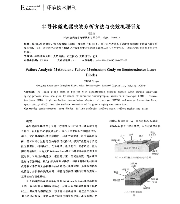 半导体激光器失效分析方法与失效机理研究