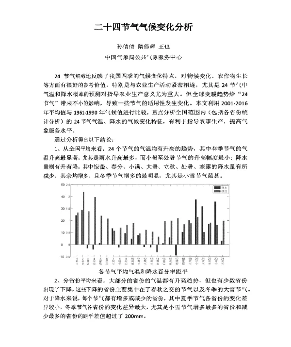 二十四节气气候变化分析