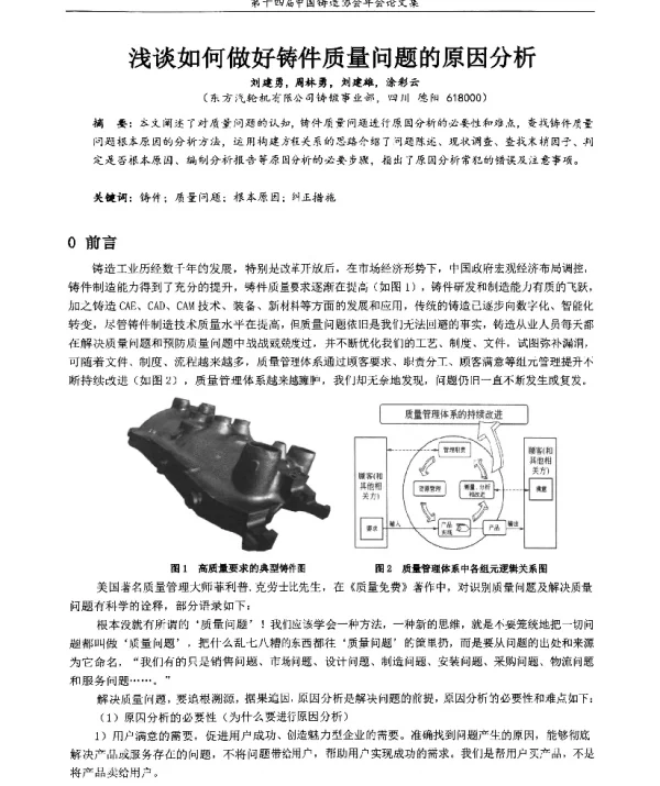 浅谈如何做好铸件质量问题的原因分析