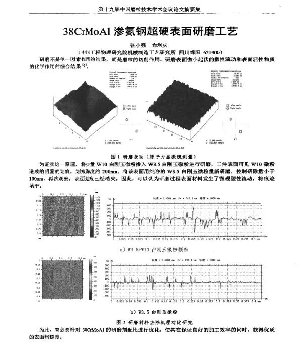 38CrMoAl渗氮钢超硬表面研磨工艺