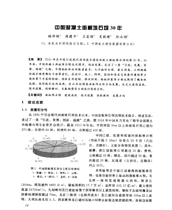 中国混凝土面板堆石坝30年
