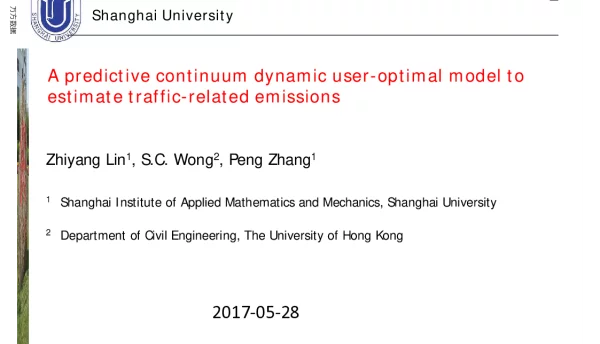Apredictivecontinuumdynamicuser-optimalmodeltoestimatetraffic-relatedemissions