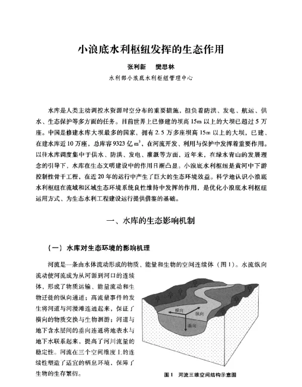 小浪底水利枢纽发挥的生态作用