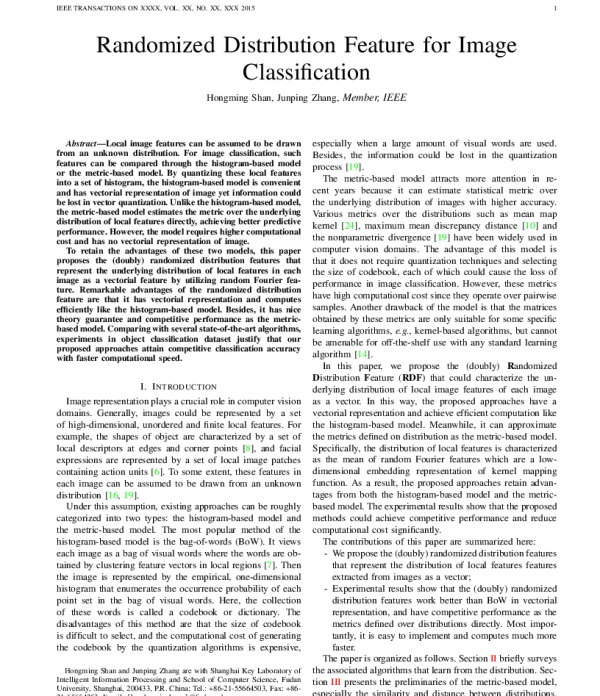 RandomizedDistributionFeatureforImageClassification