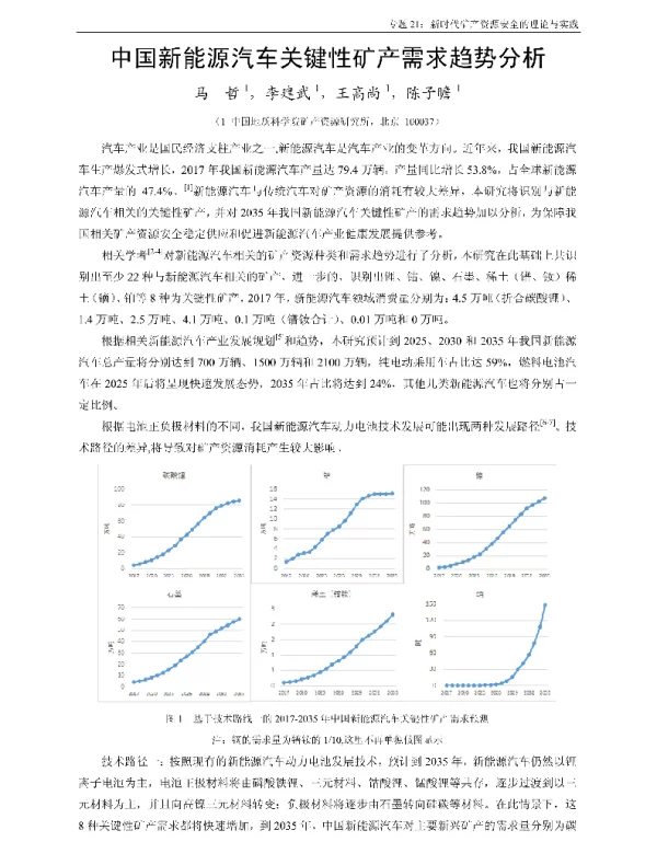 中国新能源汽车关键性矿产需求趋势分析