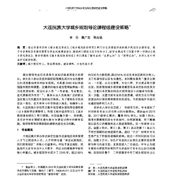 大连民族大学城乡规划导论课程组建设策略