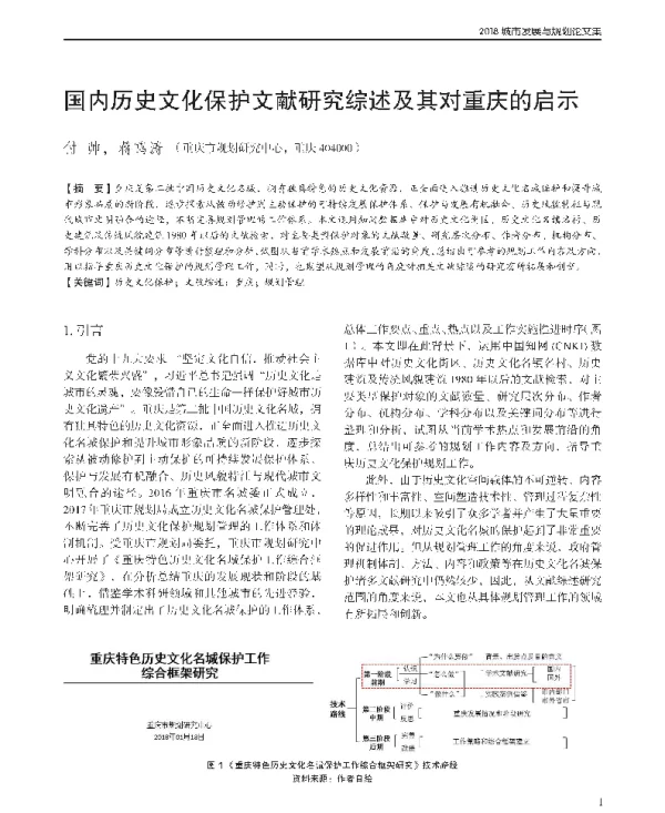 国内历史文化保护文献研究综述及其对重庆的启示