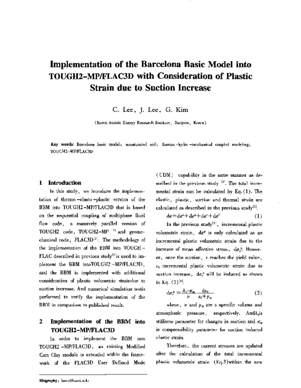 ImplementationoftheBarcelonaBasicModelintoTOUGH2MPFLAC3DwithConsiderationofPlasticStrainduetoSuctionIncrease
