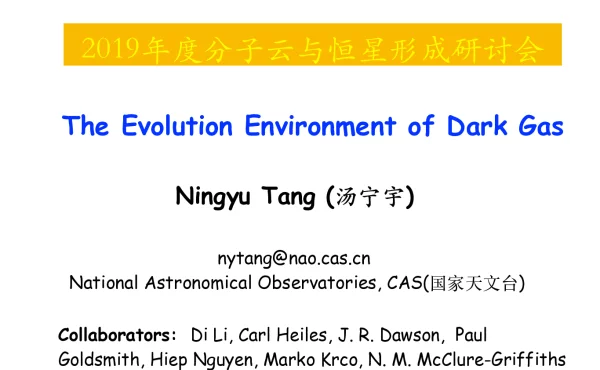 TheEvolutionEnvironmentofDarkGas