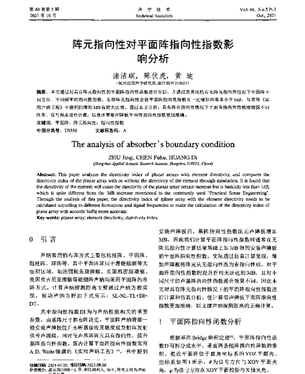 阵元指向性对平面阵指向性指数影响分析
