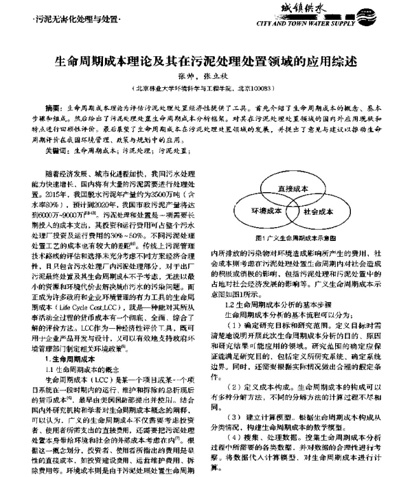 生命周期成本理论及其在污泥处理处置领域的应用综述