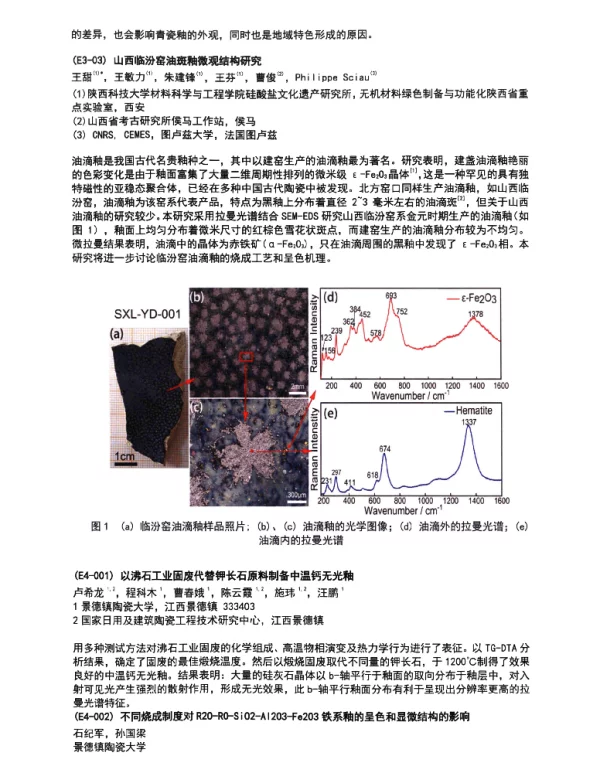 山西临汾窑油斑釉微观结构研究
