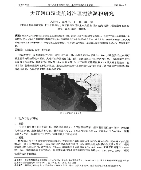 大辽河口汊道航道治理泥沙淤积研究