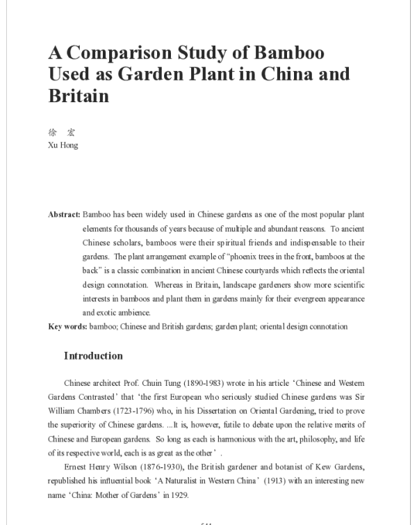 AComparisonStudyofBambooUsedasGardenPlantinChinaandBritain