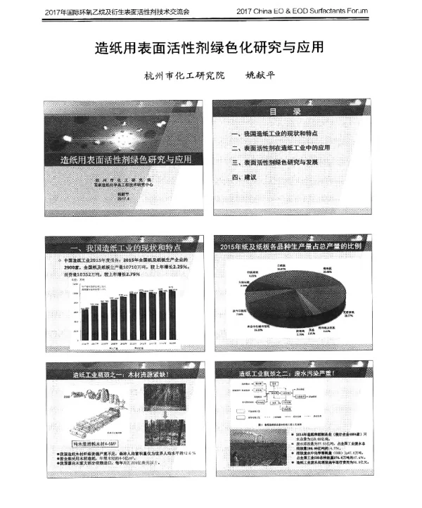 造纸用表面活性剂绿色化研究与应用
