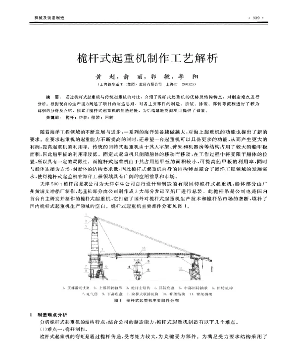 桅杆式起重机制作工艺解析