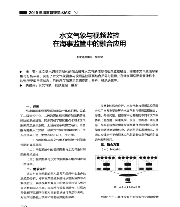 水文气象与视频监控在海事监管中的融合应用